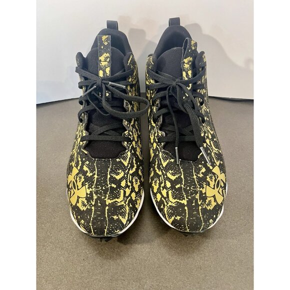 Under Armour Spotlight Lux Suede 2.0 Football Cleats Men’s US 10.5 Black & Gold - Picture 3 of 9